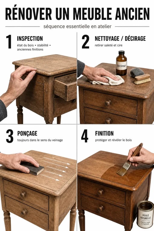 Comment rénover vos anciens meubles en bois avec style : étapes de préparation et de finition sur un meuble ancien