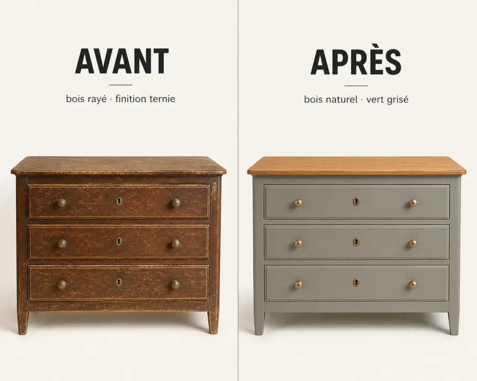 Comment rénover vos anciens meubles en bois avec style : avant et après d’une commode remise au goût du jour