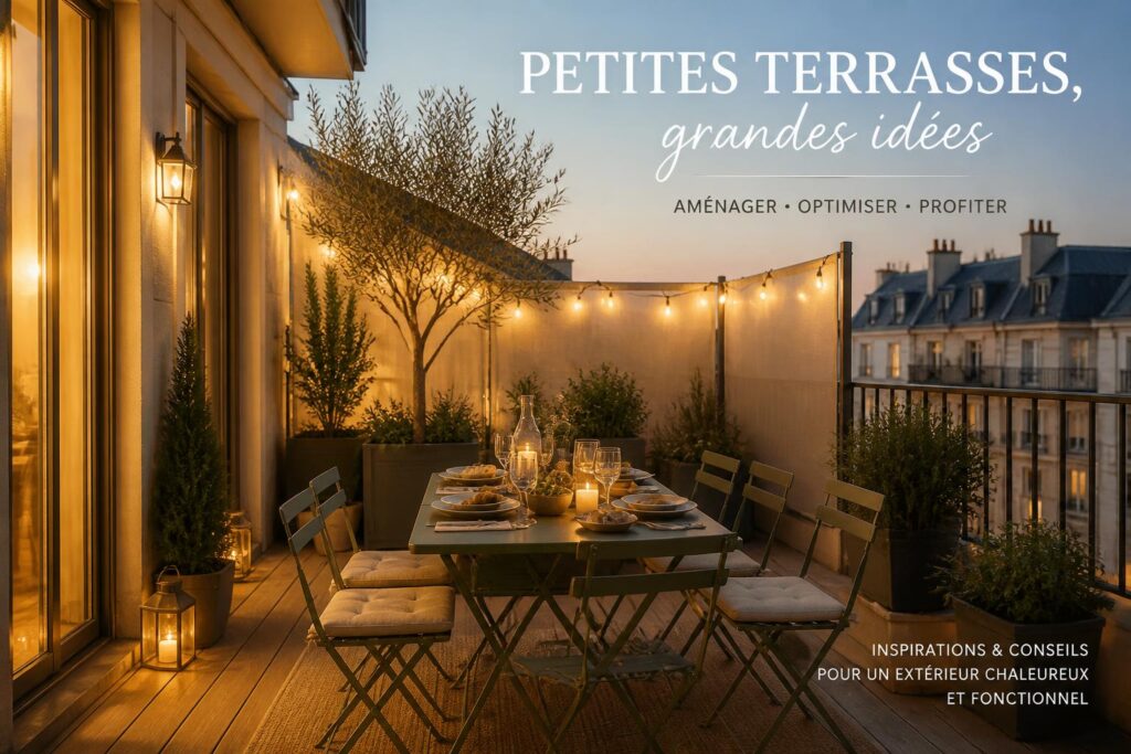Terrasse conviviale : ombre, lumière et espace